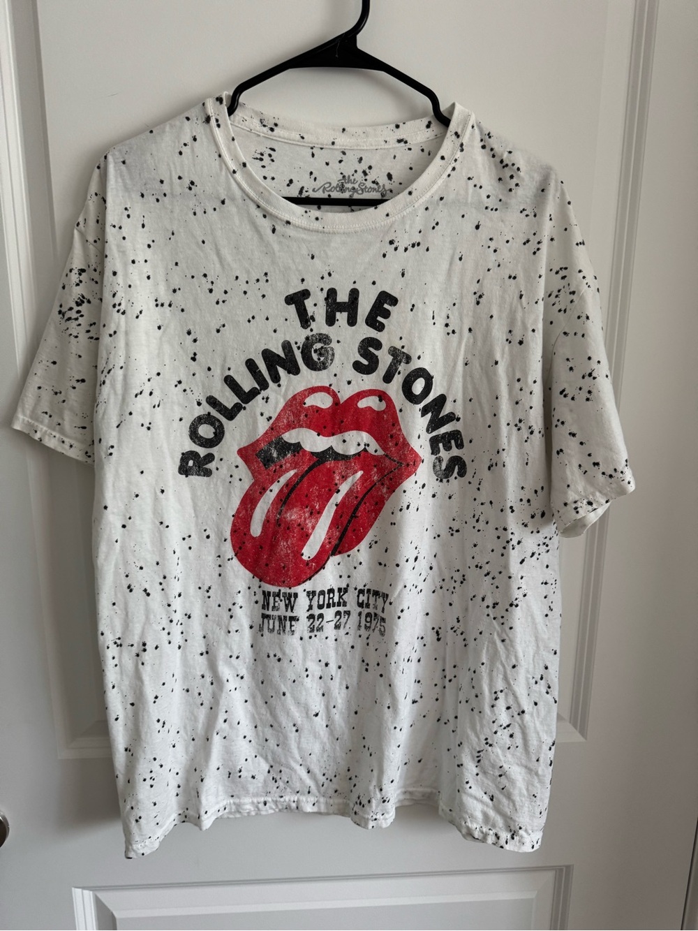 The Rolling Stones White Tee with Black Splatter